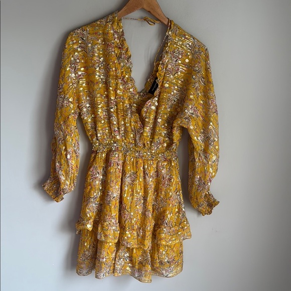 The Kooples Feuille D'or Silk-Blend Dress size small (1) - Picture 4 of 16